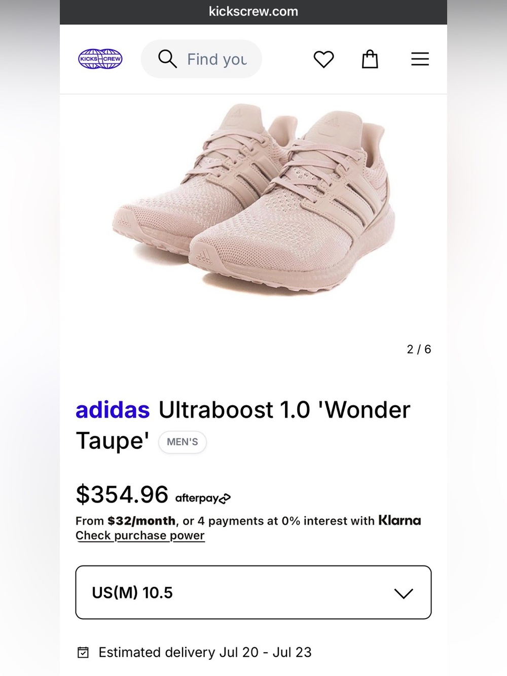 adidas Ultraboost Light Wonder Taupe Men’s Size 11 Running Shoes AH3855